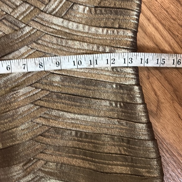 TADASHI Bronze Layered Vintage Bronze BodyCon Dress Sz Med - Picture 7 of 8